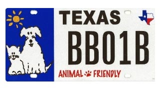 Animal Friendly Texas License Plate