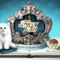 Fancy Feast cat food commercial white cat photo