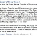 flower mound chamber reverses position on puppy auction